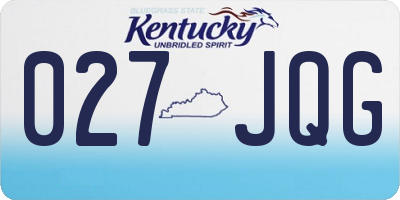 KY license plate 027JQG