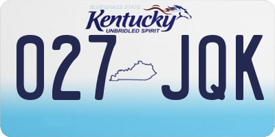 KY license plate 027JQK