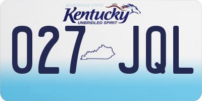 KY license plate 027JQL