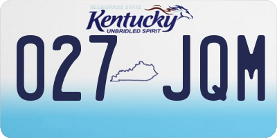 KY license plate 027JQM