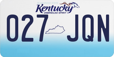KY license plate 027JQN