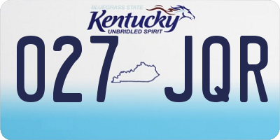 KY license plate 027JQR