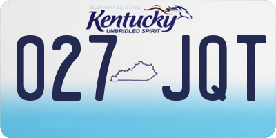 KY license plate 027JQT