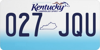 KY license plate 027JQU