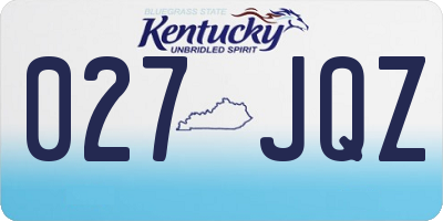 KY license plate 027JQZ