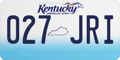 KY license plate 027JRI