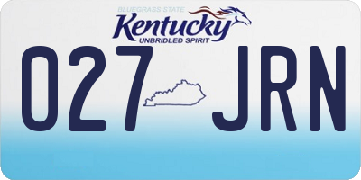 KY license plate 027JRN