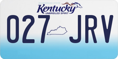 KY license plate 027JRV