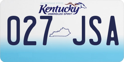 KY license plate 027JSA