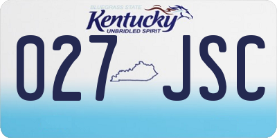 KY license plate 027JSC
