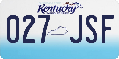 KY license plate 027JSF