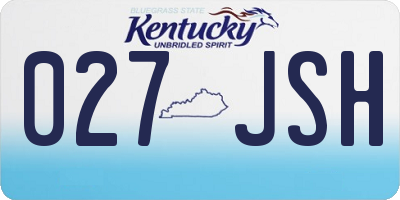 KY license plate 027JSH