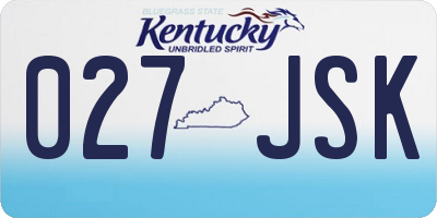 KY license plate 027JSK