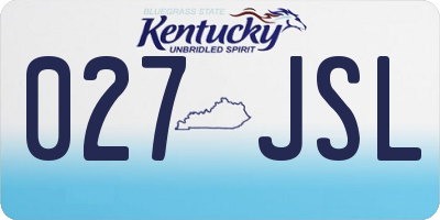 KY license plate 027JSL
