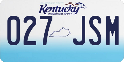 KY license plate 027JSM