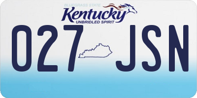 KY license plate 027JSN