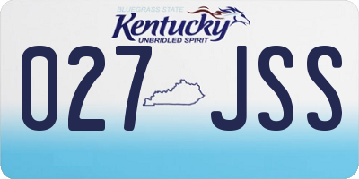 KY license plate 027JSS