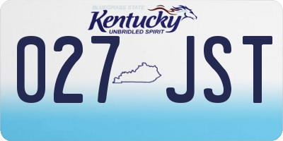 KY license plate 027JST