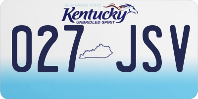 KY license plate 027JSV