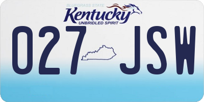 KY license plate 027JSW