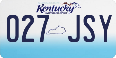 KY license plate 027JSY
