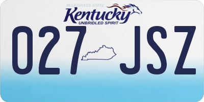 KY license plate 027JSZ