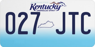 KY license plate 027JTC