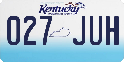KY license plate 027JUH