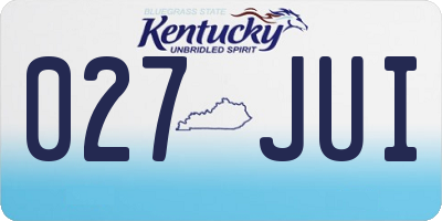 KY license plate 027JUI