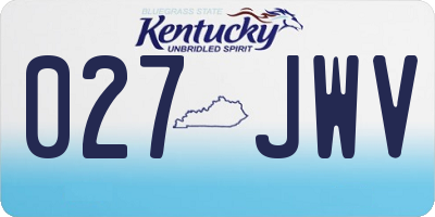 KY license plate 027JWV