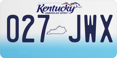 KY license plate 027JWX