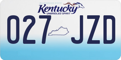 KY license plate 027JZD