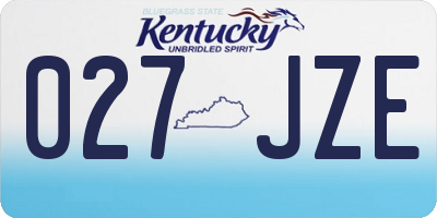 KY license plate 027JZE