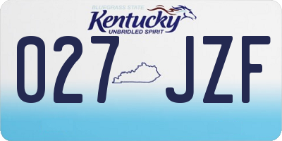 KY license plate 027JZF