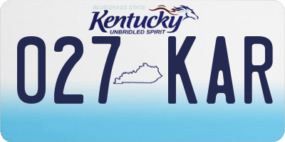 KY license plate 027KAR