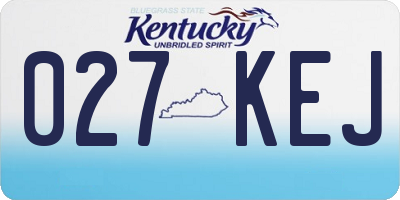 KY license plate 027KEJ