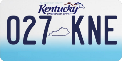 KY license plate 027KNE