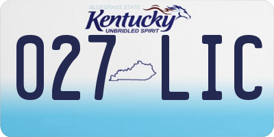 KY license plate 027LIC