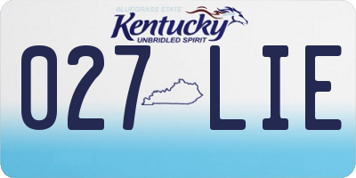 KY license plate 027LIE