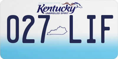 KY license plate 027LIF