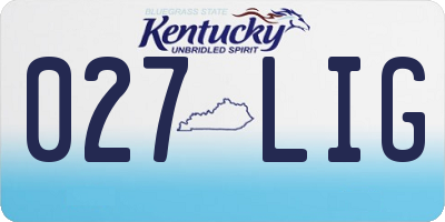 KY license plate 027LIG