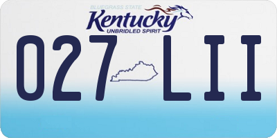 KY license plate 027LII