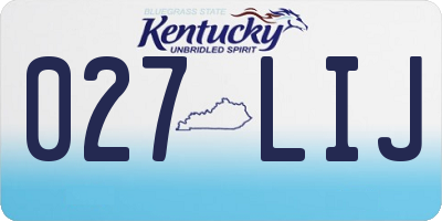 KY license plate 027LIJ