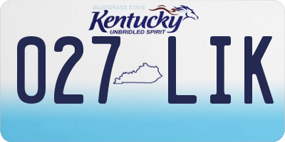 KY license plate 027LIK