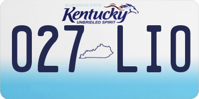 KY license plate 027LIO