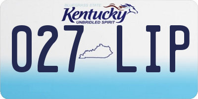 KY license plate 027LIP