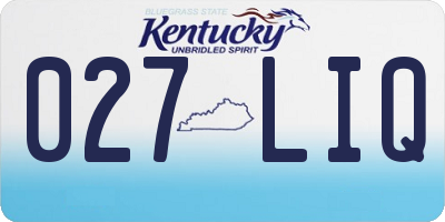 KY license plate 027LIQ