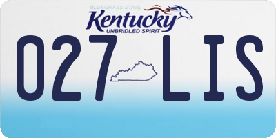 KY license plate 027LIS