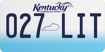 KY license plate 027LIT