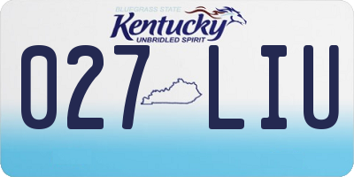 KY license plate 027LIU